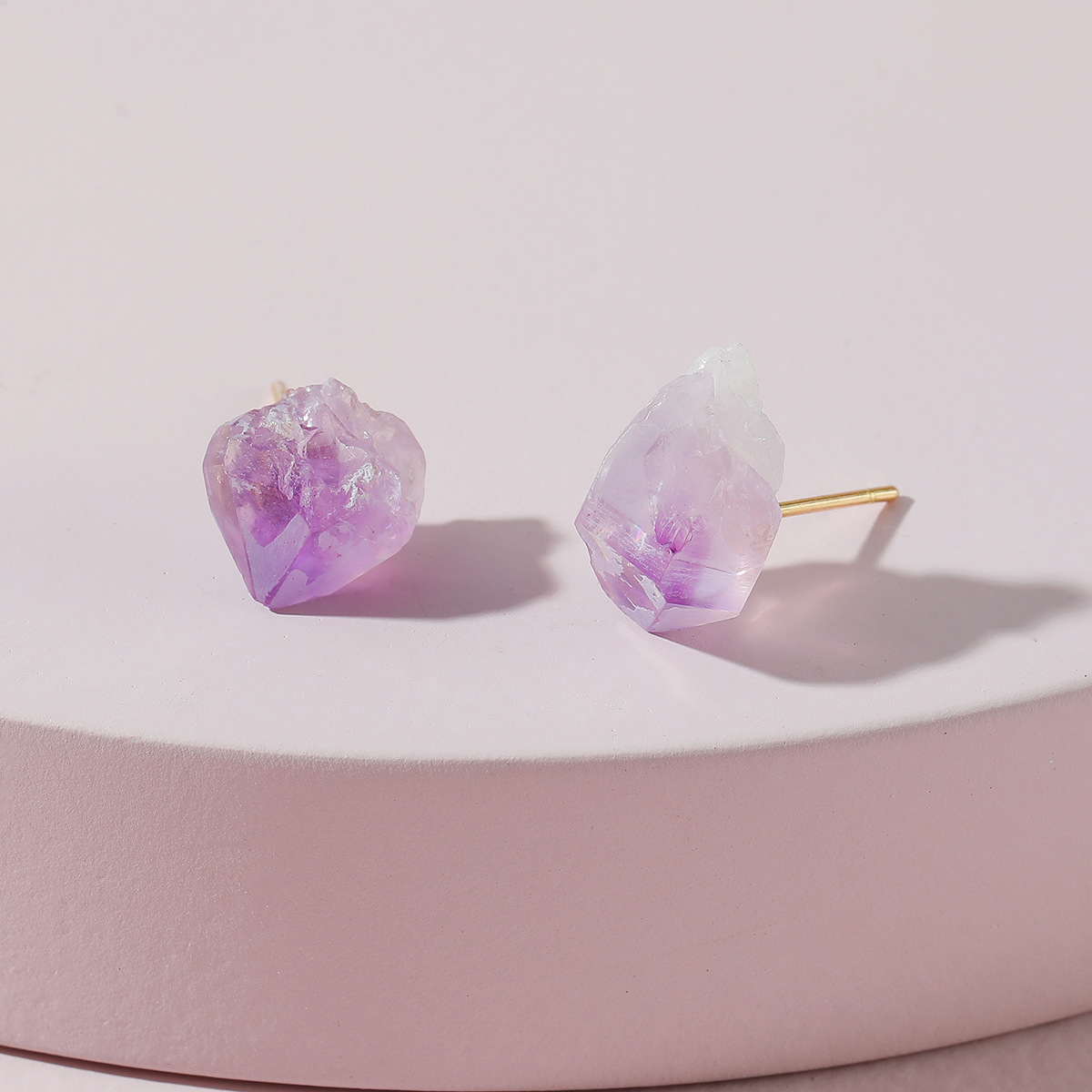Wholesale Jewelry Amethyst Mini Stud Earrings Nihaojewelry