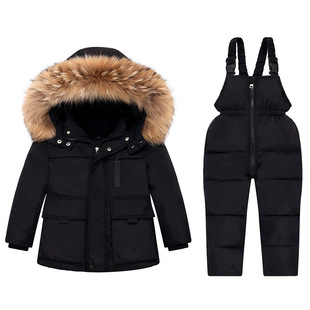 2023 New European and American Children's Down Jacket Set Two-piece Set Boys and Girls 1-6 Years Old Winter Thickened Down Jacket