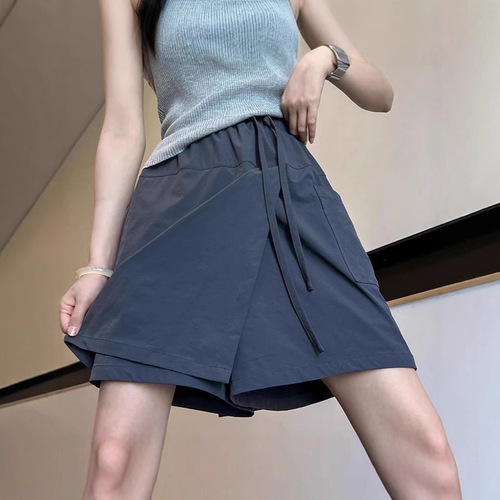 Sun Protection Skirt-Pants for Girls 2025 Summer Thin High-Waist Slimming Loose Plus Size Casual Versatile Non-Slip Shorts for Women