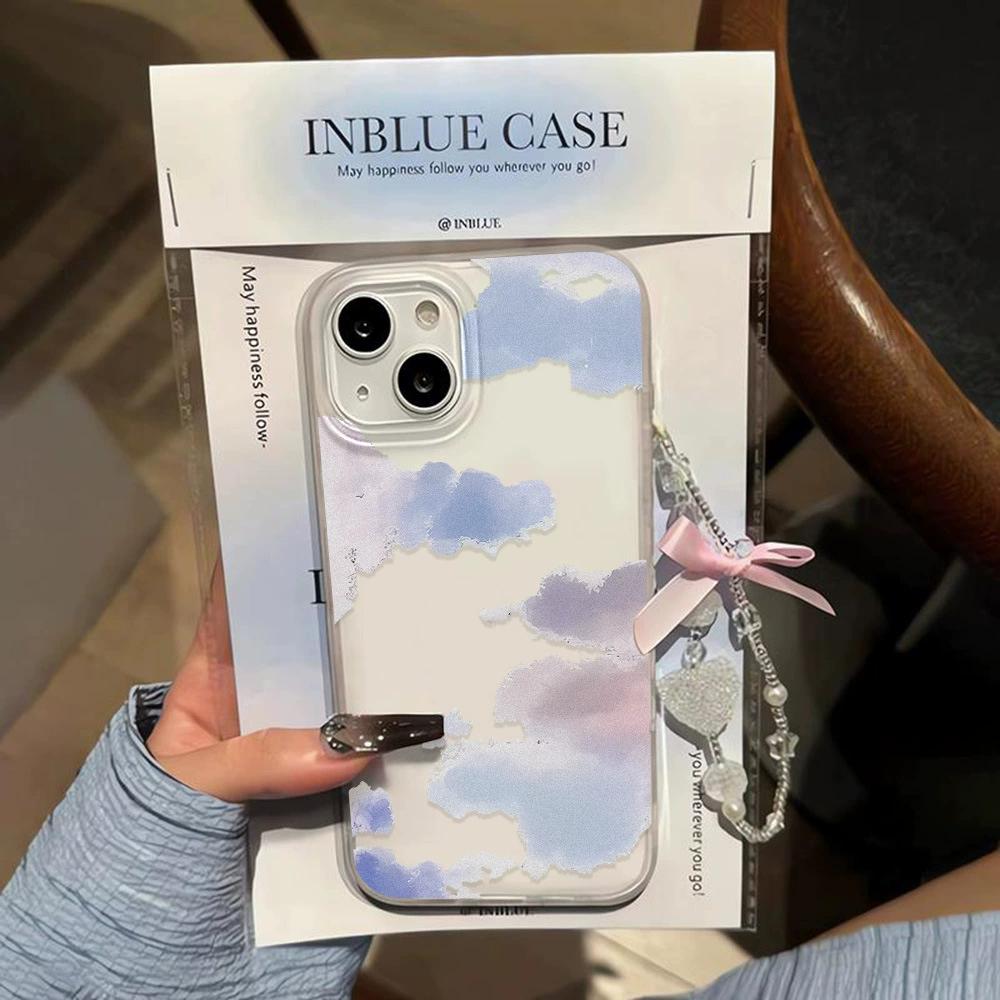 Apple, blue compatible phone case, cream iPhone 14, iphone, 15promax, 13