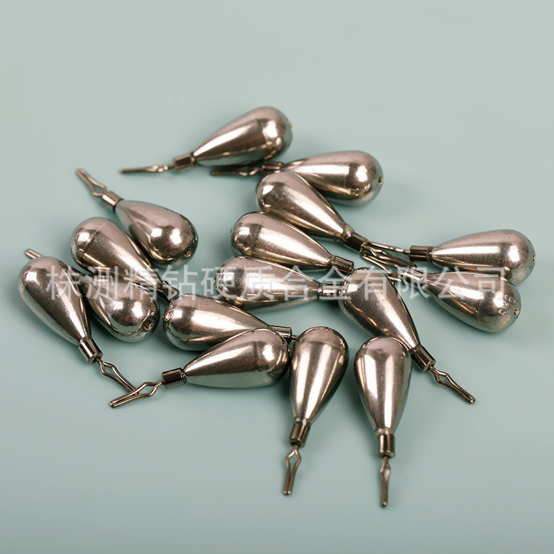 倒钓水滴钨钢渔坠本色 钨合金鱼坠 路亚钓坠 规格齐全 现货供应