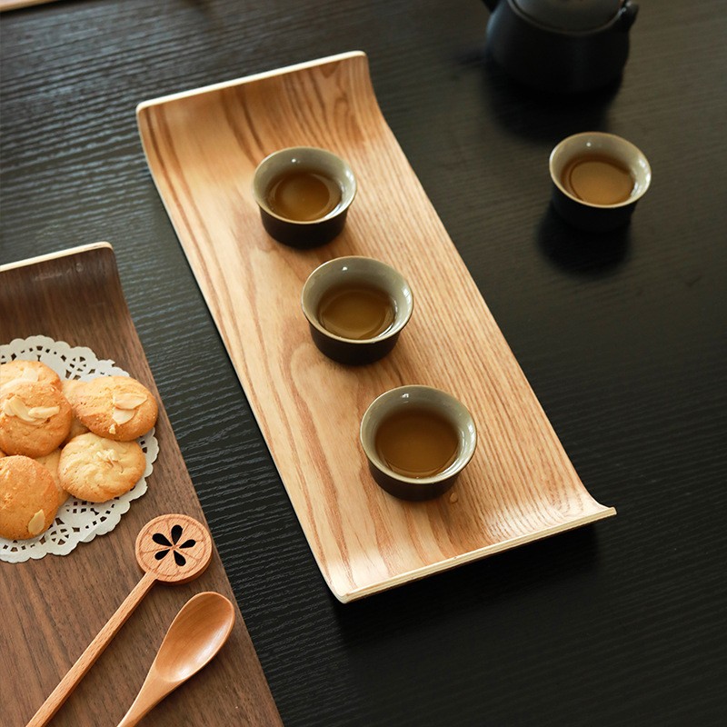 bandeja de madera simple bandeja en forma de U bandeja de pan bandeja de madera doméstica japonesa bandeja de té bandeja de té