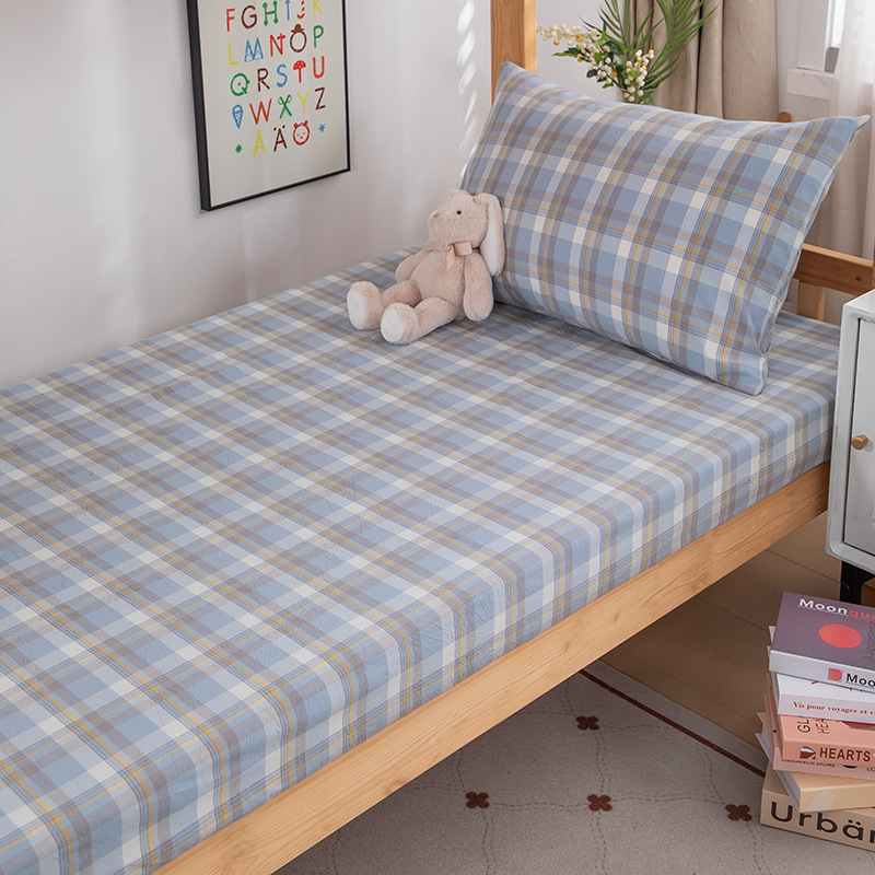 Sombrilla de cama de algodón de verano pieza individual 100 algodón dormitorio de estudiantes cubierta protectora de colchón todo incluido cubierta de cama individual 3