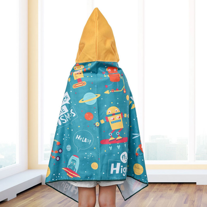 Toallas de baño de cuatro estaciones capa de niños absorción rápida secado grueso buckle diseño natación toalla de baño impresa portátil toalla de baño