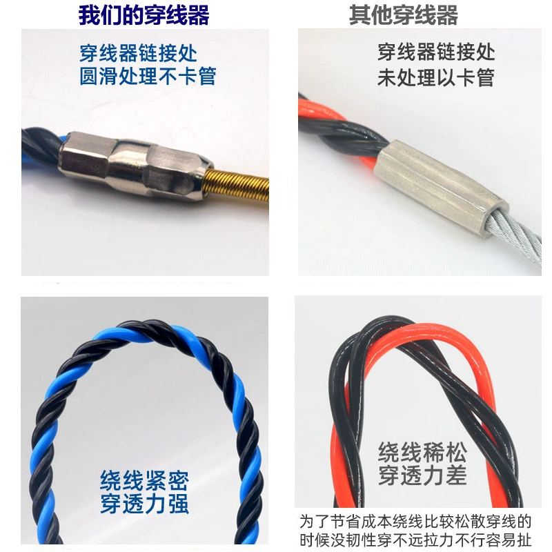 Electrician wire threading lead wire string wire concealed wire pipe spring large flat new wire threading device