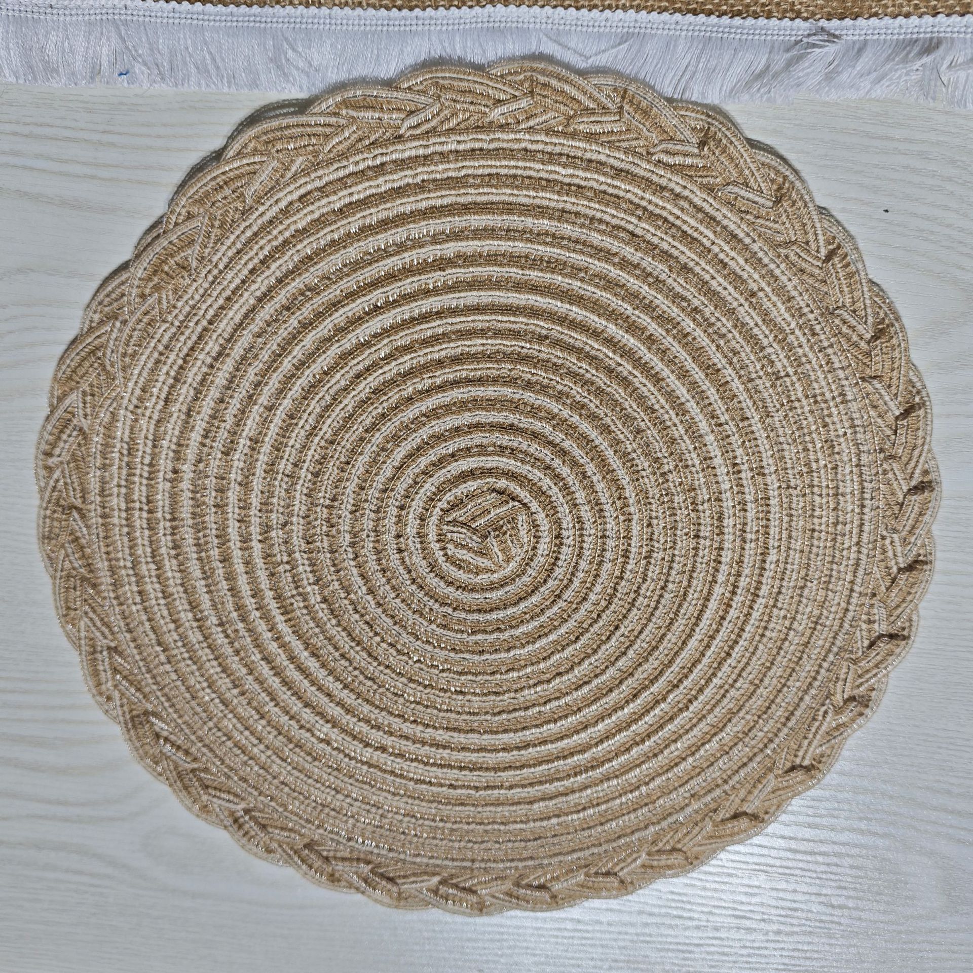 Almohadilla de hilo de algodón de imitación de estilo nórdico, tejido de ramio y mantel de encaje, almohadilla de aislamiento térmico, posavasos decorativos para el hogar