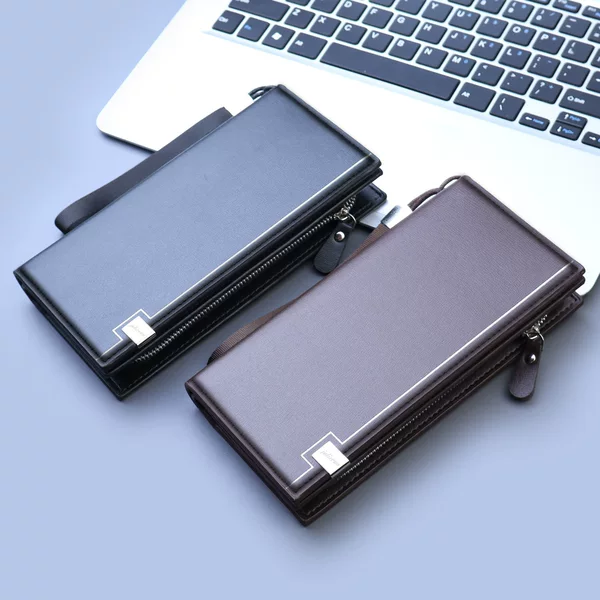 New Zipper Handbag for Men, Business Clutch Bag, Large Capacity Men's Mobile Phone Bag, Men's Multi-Functional Long Wallet