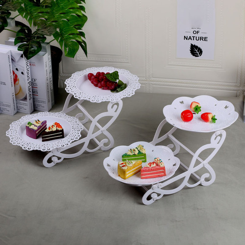 European-style dessert table display rack, creative wedding party cake stand, double-layer candy tea pastry fruit tray
