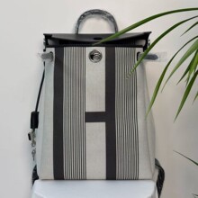 【半蜡线】新款Herbag帆布拼接牛皮手提电脑包撞色斜挎双肩出差包
