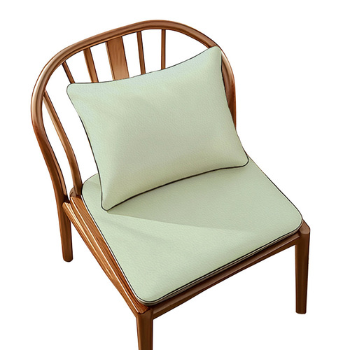 Waterproof and dirt-resistant technology cloth leather solid color Chinese-style solid wood chair cushion circle chair Tai shi chair dining chair tea chair seat cushion 