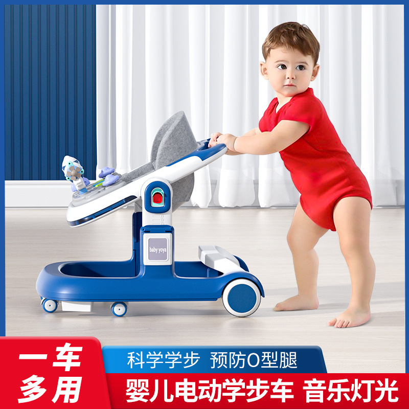 Baby walker anti-O leg multifunction anti-tipping boy and girl baby can sit push learning walking assistant electric car