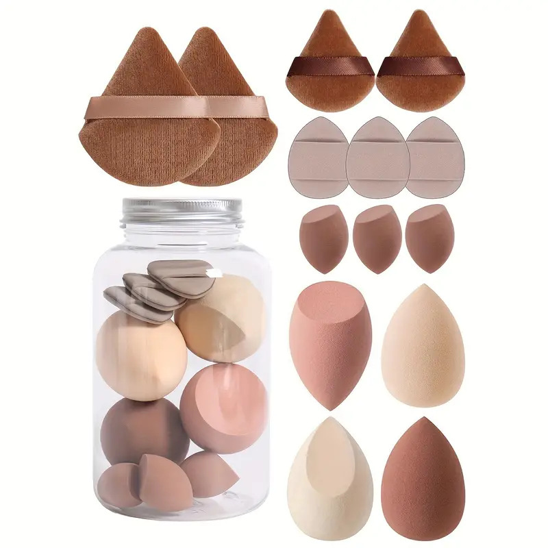 Conjunto de huevos de maquillaje transfronterizo, polvo no de látex botella de deriva, polvo de esponja, cojín de aire para maquillaje sin polvo, uso seco y húmedo.