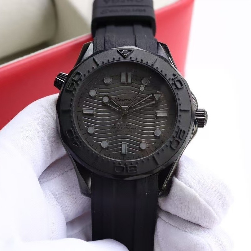 Oujia Haima 300 Black Samurai Series Men's Watch Automatic Mechanical Imported Rubber Strap Watch