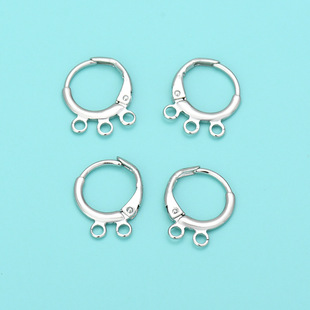 S925 Sterling Silver Ear Ring Round Ear Buckle French Buckle Semi-finished Pearl Earrings Handmade DIY Earrings Jewelry Accessories