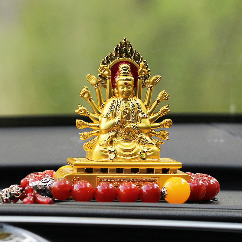 Car ornaments thousand hands Guanyin car interior accessories center console Buddha statue men's car car accessories alloy ornaments