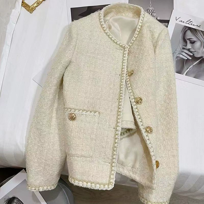 Осенний шерстяной жакет, в стиле Chanel, французский стиль