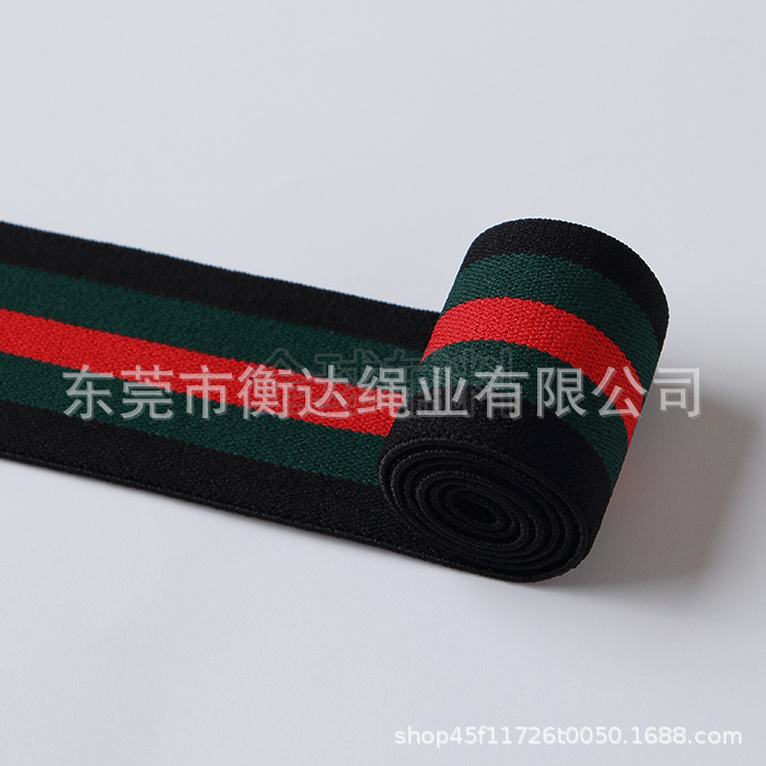 Inventario al por mayor de 4cm rayas de color medio de nylon elástico cintura lateral banda elástica accesorios de ropa
