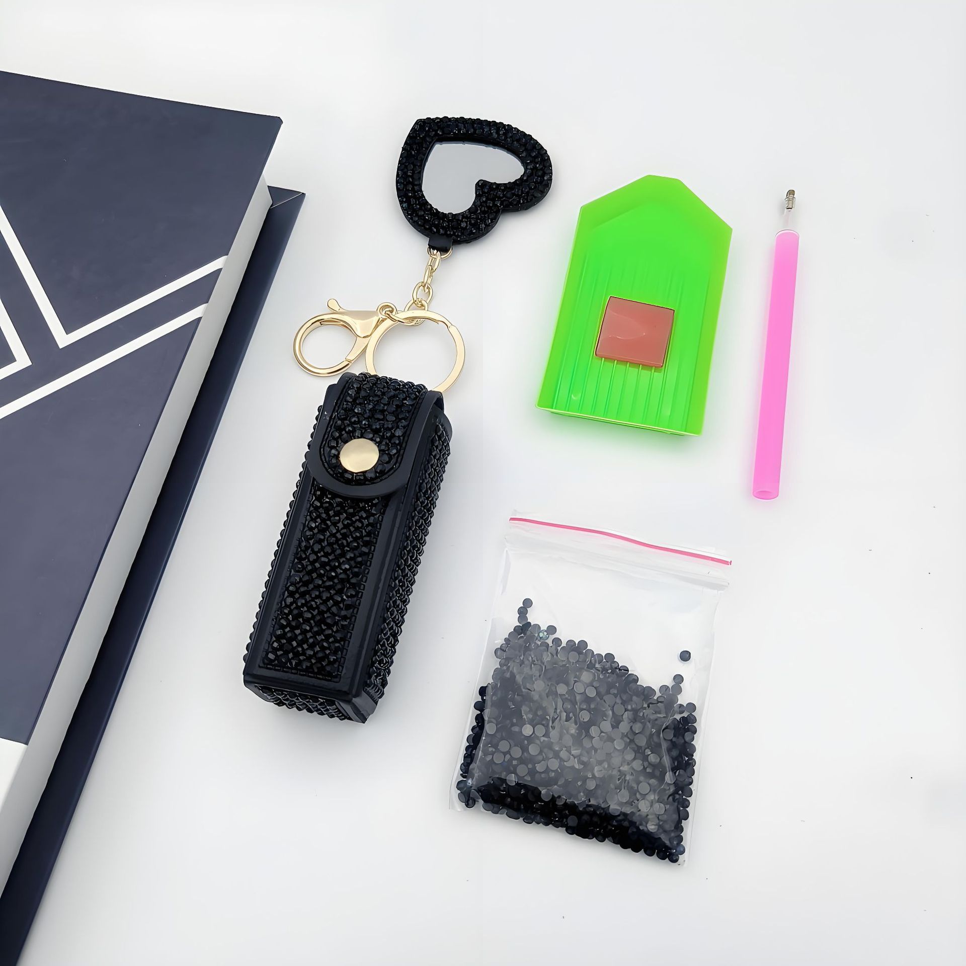 Bolso de cambio transfronterizo sobre rojo espejo creativo llavero colgante pequeño PU cuero bolso de coche accesorios accesorios en stock