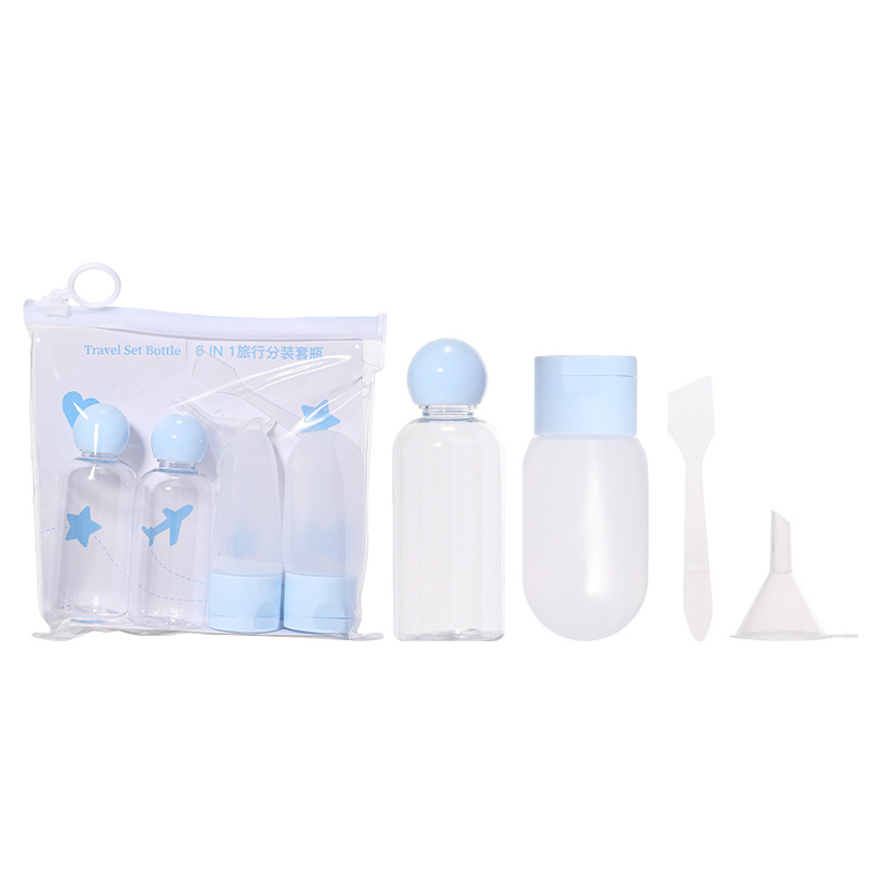 Juego de Botellas Vacías de Viaje LMLTOP, Juego de 6 Piezas, Botella Dispensadora de Cosméticos, Botella Exprimible para Lociones SY723