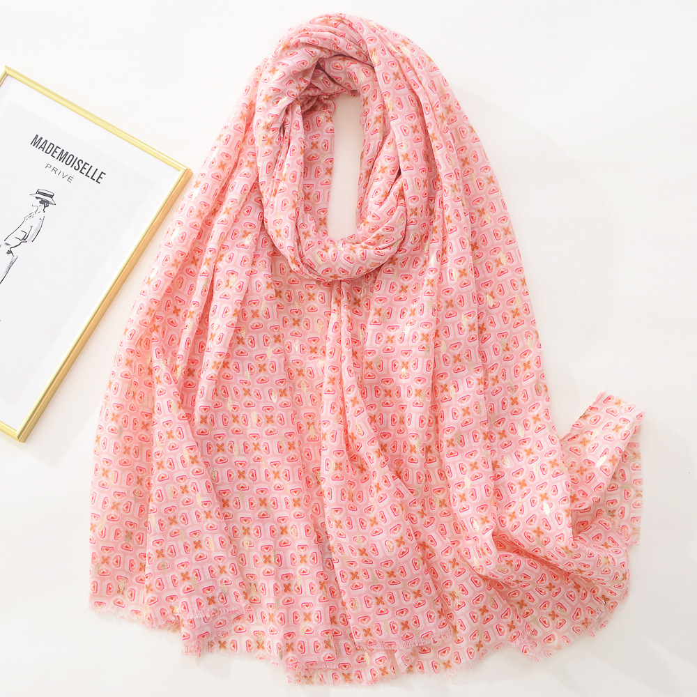 La primavera y el verano colorido geométrico cuadrado algodón y lino sienten la bufanda de seda moda versátil bufanda grande viaje protector solar playa toalla para las mujeres