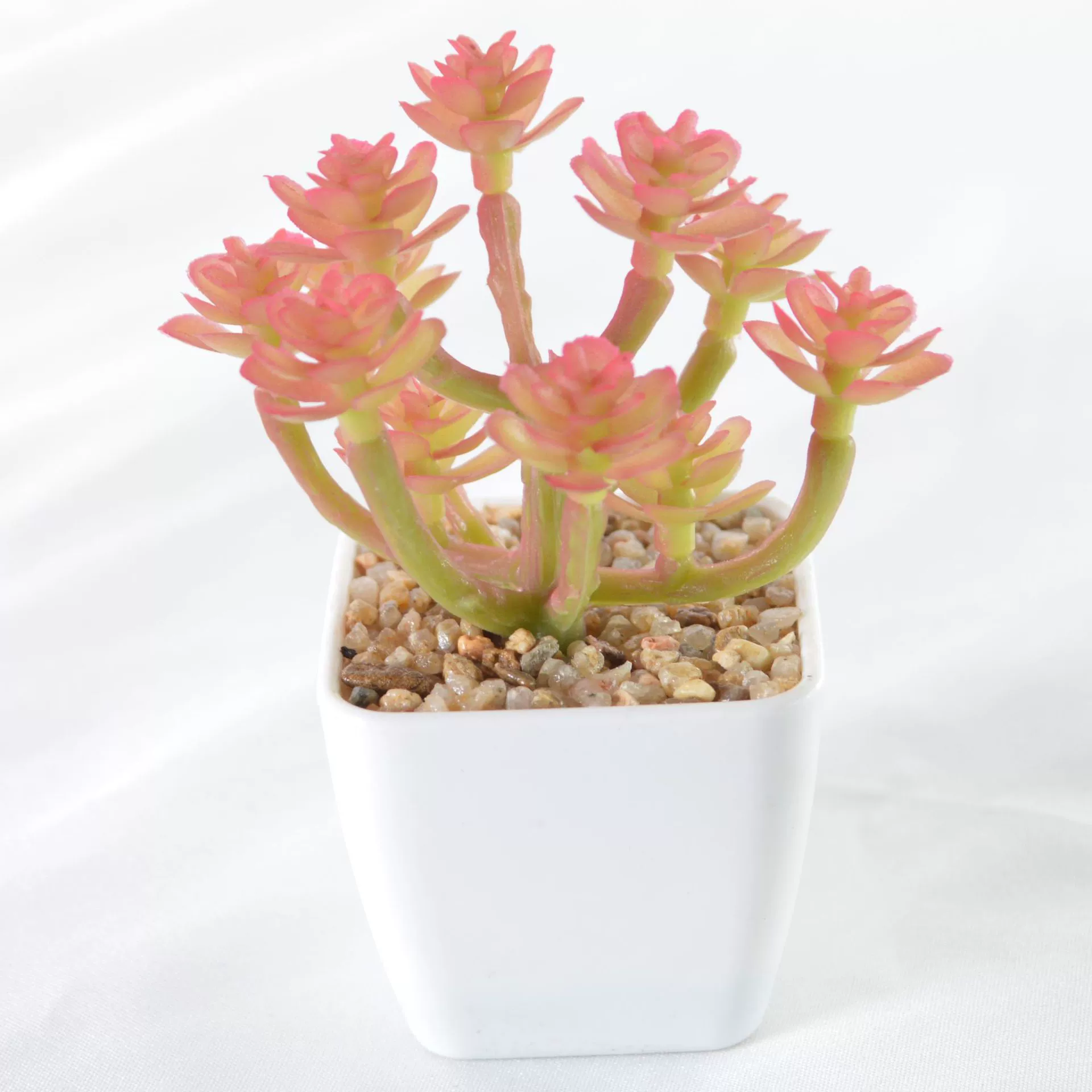 Simulation plastic small white pot simulation of succulent plants potted bonsai square pot