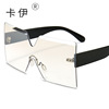 The new frameless cut -cut sideline sunglasses connect the personality wind mirror frame multi -color colorful cross -border supply sung 7321