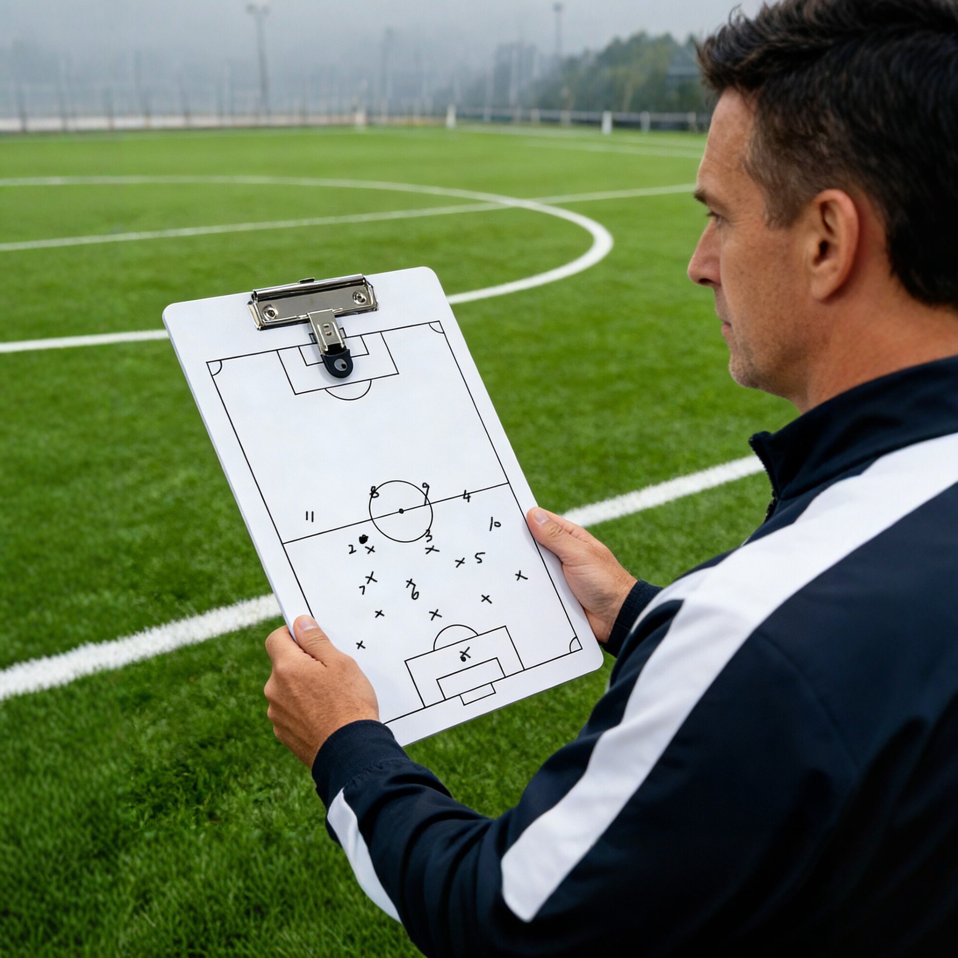 PVC football tactical board for coaches, double-sided, writable and erasable, for training and teaching