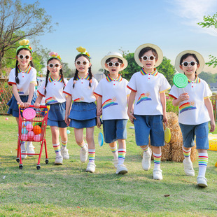 Primary School Students' Performance Clothing, School Uniforms, Kindergarten Clothing, Children's Summer Sports Meeting Class Uniforms, Chorus Performance Clothing