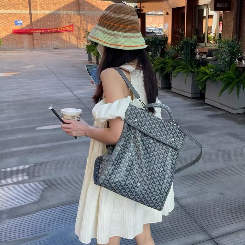 Goyard Monogram Backpack for Men and Women, Large Capacity Foldable Laptop Bag, Vintage Fashion Versatile Backpack Goyard Monogram Backpack for Men and Women, Large Capacity Foldable Laptop Bag, Vintage Fashion Versatile Backpack
