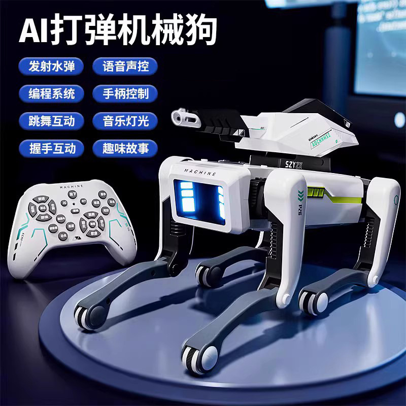 Yushu con AI eléctrica inteligente perro robot coche de control remoto niño sujetador perro robot programación truco perro electrónico