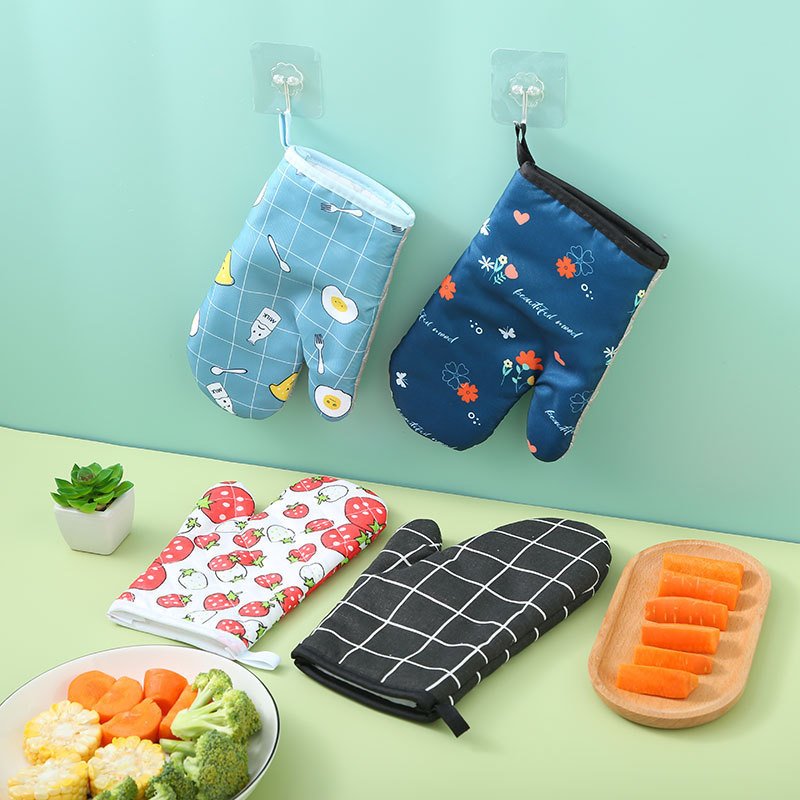 烤箱手套2只加厚微波炉耐高温隔热厨房家用防热烤炉烘焙专用防烫