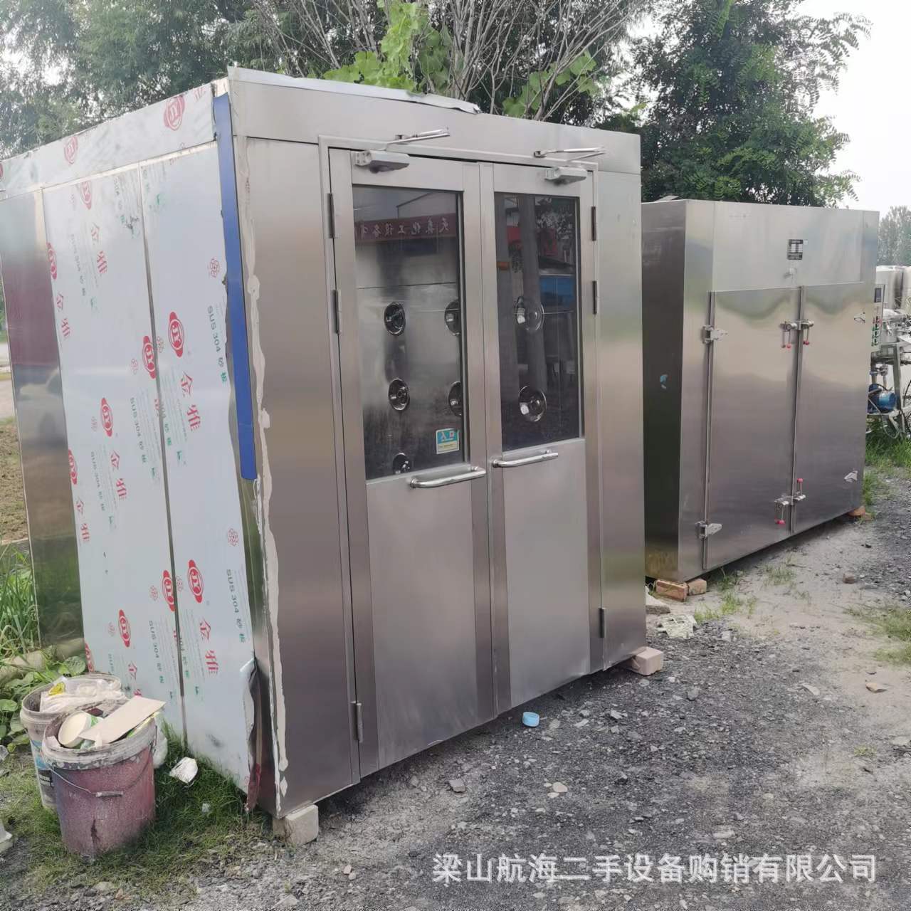 二手风淋室 单人双吹风淋门不锈钢 无菌场地净化室自动感应