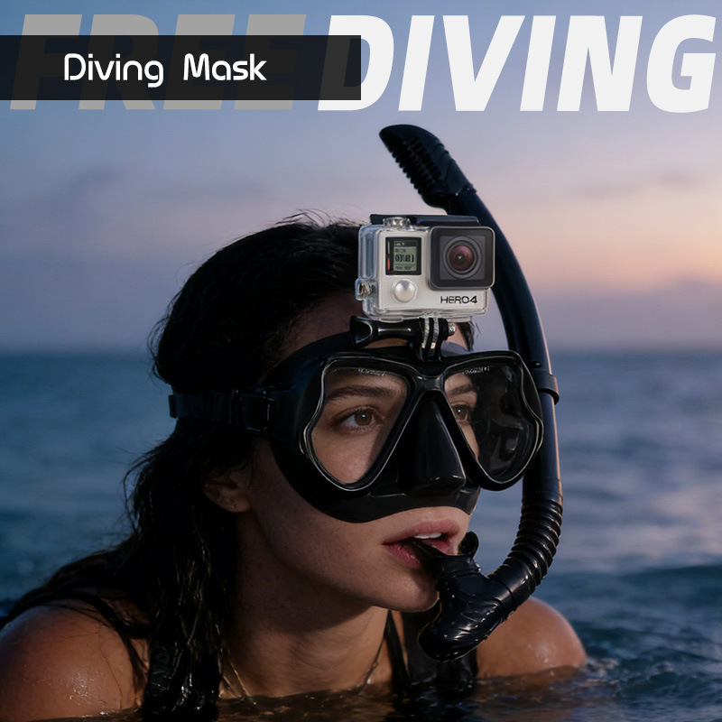 Adult Diving Goggles, Sports Camera Mount, Special Snorkeling Mask for Nearsightedness, Full Dry Breathing Tube, Three-Piece Equipment Set Adult Diving Goggles, Sports Camera Mount, Special Snorkeling Mask for Nearsightedness, Full Dry Breathing Tube, Three-Piece Equipment Set