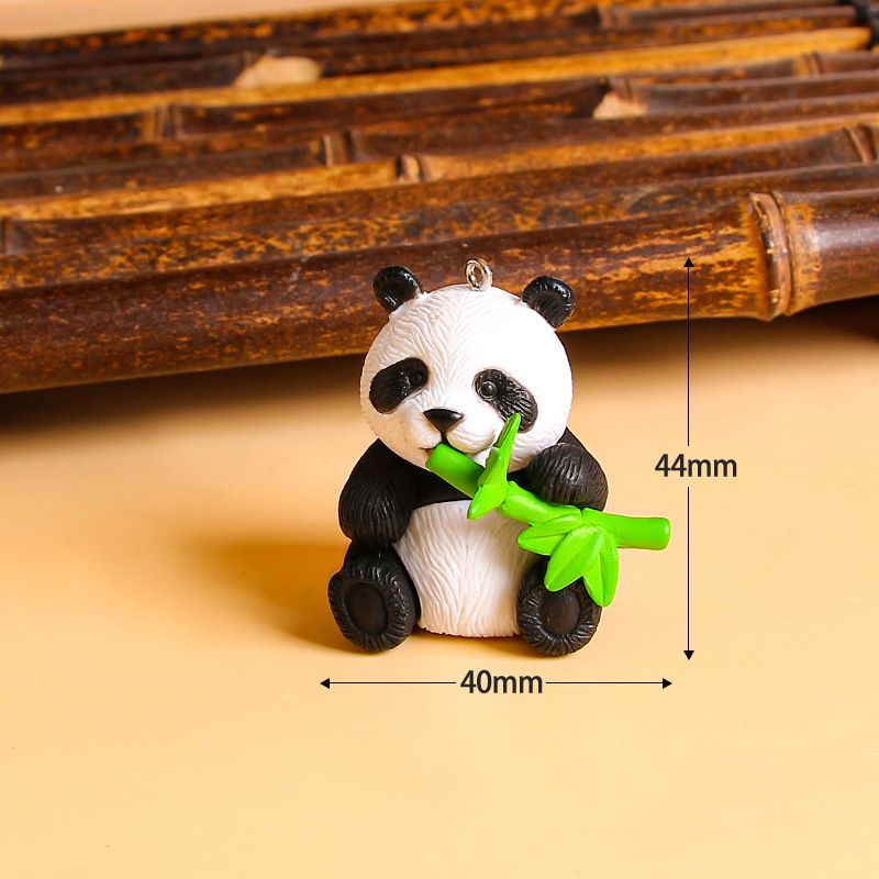 樹脂パンダクリエイティブ装飾品 diy キーホルダーペンダント漫画かわいい文化創造旅行お土産バッグペンダント|undefined