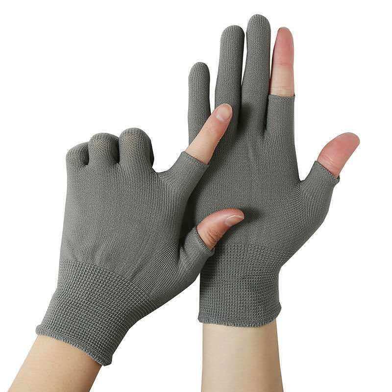 Thin Fingerless Tea Picking, Fishing, Protective Half-Finger Gloves For Packing And Sorting, Nylon Sunscreen High_voghion.com