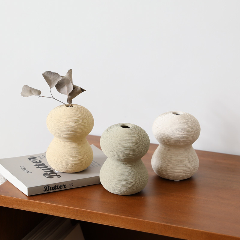 Wabilifeng creativo cerámica pequeño jarrón decoración sala de estar arreglo floral casa entrada mesa decoración de arte retro