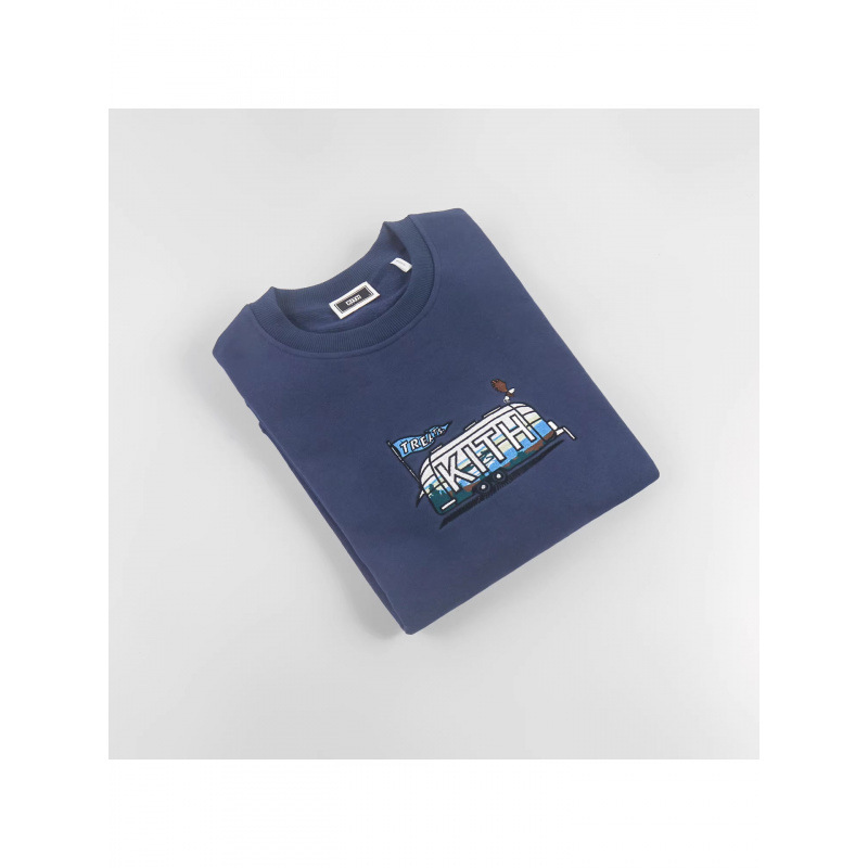 Complete Set of Tags Kith Bus Embroidery Niche Trendy Brand American Style Autumn and Winter Loose Men's Crewneck Sweatshirt Couple's Long-Sleeve Top Complete Set of Tags Kith Bus Embroidery Niche Trendy Brand American Style Autumn and Winter Loose Men's Crewneck Sweatshirt Couple's Long-Sleeve Top