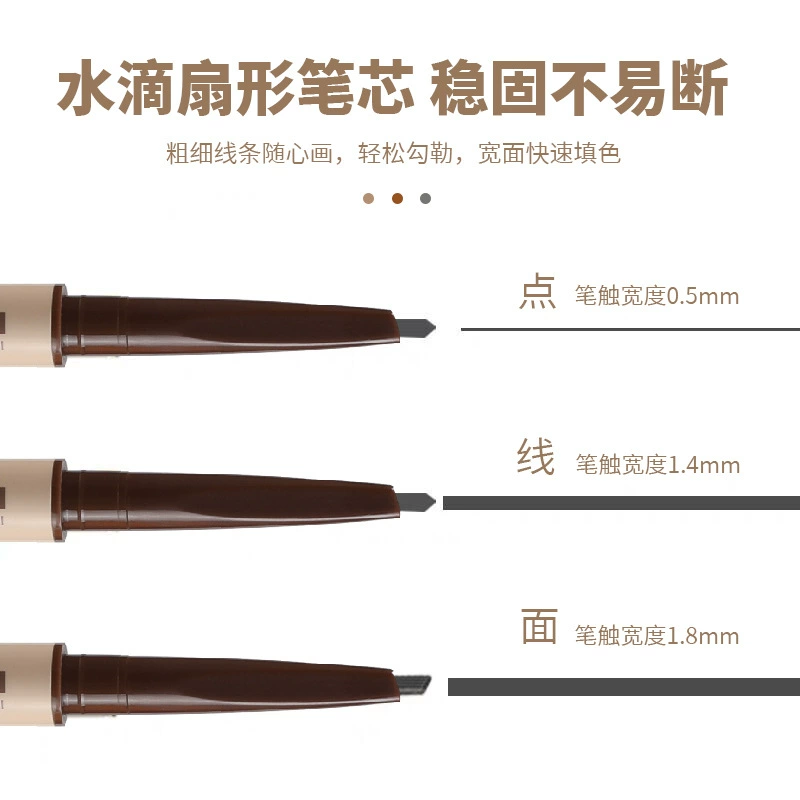 Double-sided triangular eyebrow pencil Maxfine, dual-tip liner & brow, 0.01 mm fine tip