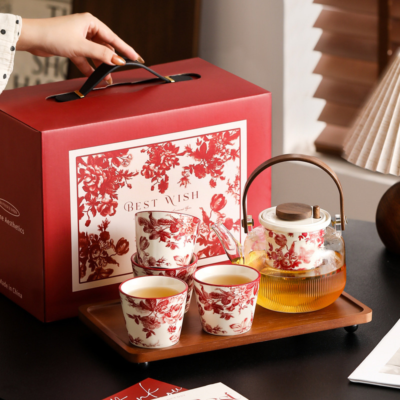Modern Housewife Teapot Set High-Looking Wedding Gift 2025 New Tea Set Glass Health Kettle