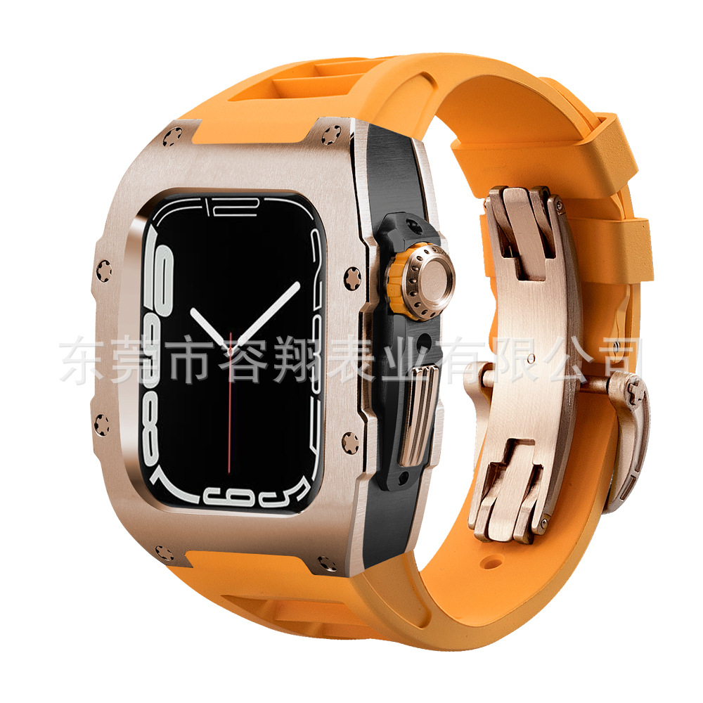 Adecuado para Apple applewatch 8/7/6/5 modificado reloj Correa protectora Shell iwatch caja de reloj de acero inoxidable