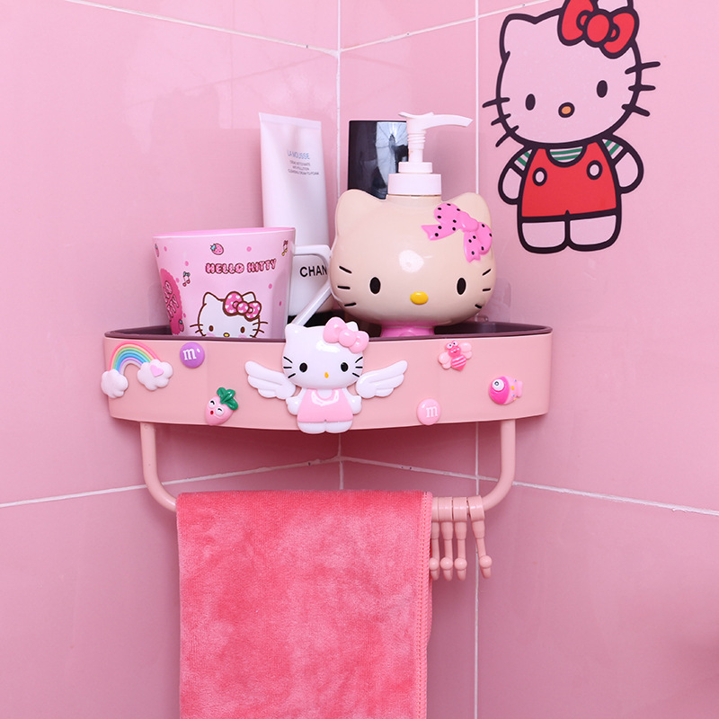 Toilet Bathroom Punch-free Storage Rack Cartoon Cute Hook Wall Hook Towel Hanger Drain Rack