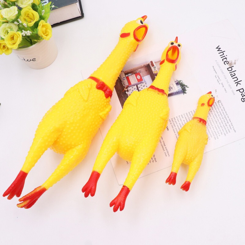 Screaming Chicken Large Toy Dog Pet Set Training Squeaky Sound Stress Relief Prank Screaming Chicken