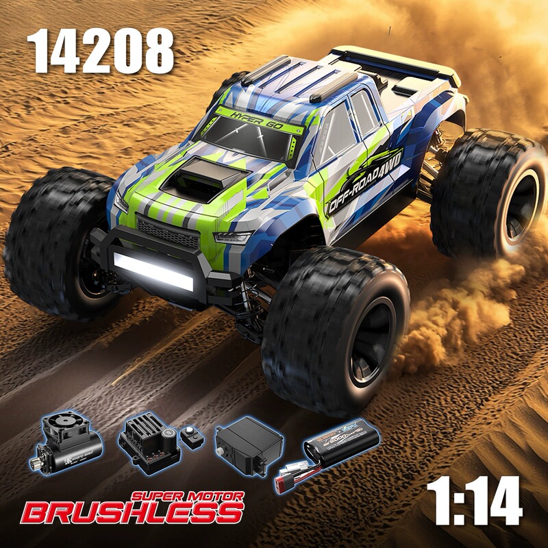 14208 Meijiaxin 1:14 Bigfoot Brushless Remote Control High-Speed Car Electric Racing Off-Road Vehicle Climbing Car Model Car