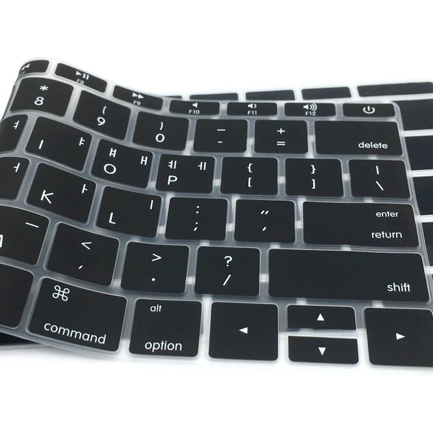 Защитная накладка на клавиатуру (Apple) для MacBook Air/Pro, корейская раскладка, совместима с диагональю 13–16 дюймов, черная
