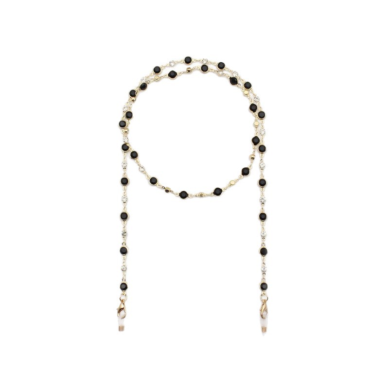 Cuerdas de alta sensación transfronteriza Amazon accesorios de joyería metálica cristal de color zircón diamante de color antideslizante colgar gafas cadena