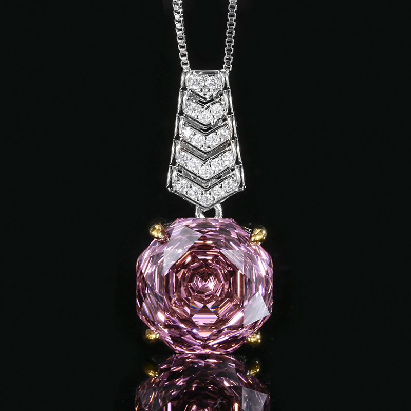 2025 nuevo Zhuangshengsheng Jewelry Fondo de cobre chapado en oro rosa corte seco rosa temperamento traje piedra principal 14-12mm