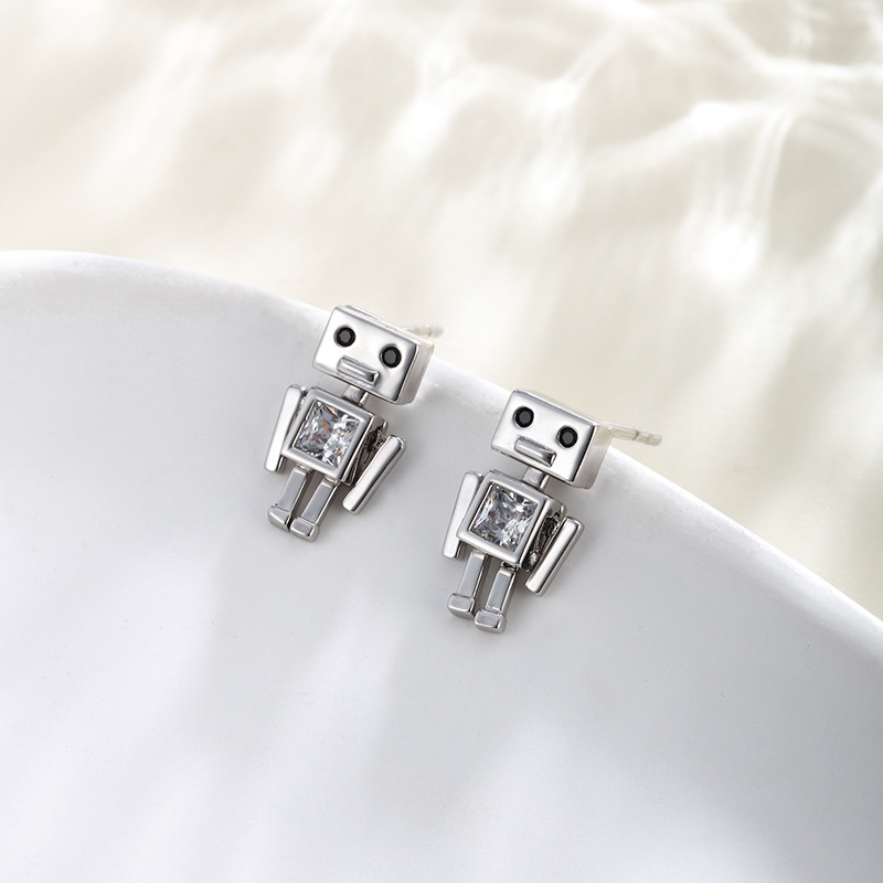 Joyas Xuping Europa y América de la moda de la calle personalidad robot pendientes de orejas para hombres lujosos auriculares para mujeres