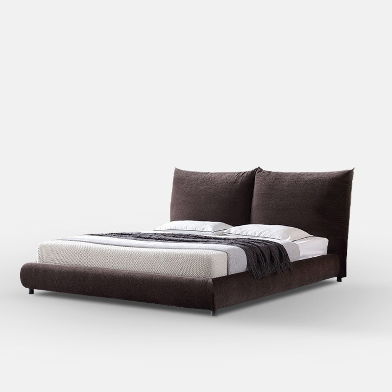 極簡設計師花瓣床雪尼爾簡約功能羽絨主臥室臥房雙人1.8米婚慶床