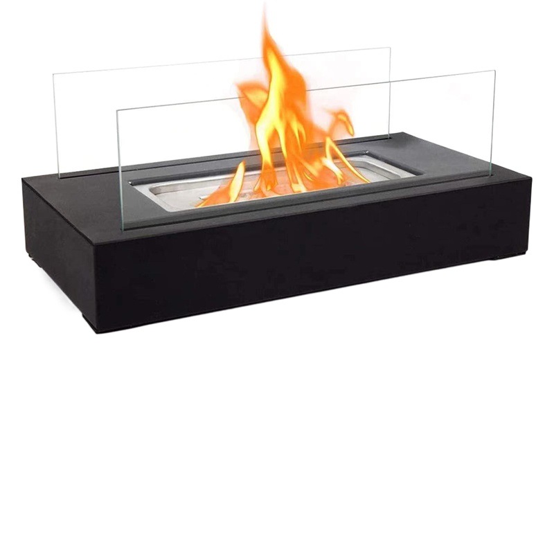 Cross-border supply desktop rectangular fireplace rectangular metal fireplace alcohol fireplace indoor outdoor alcohol stove
