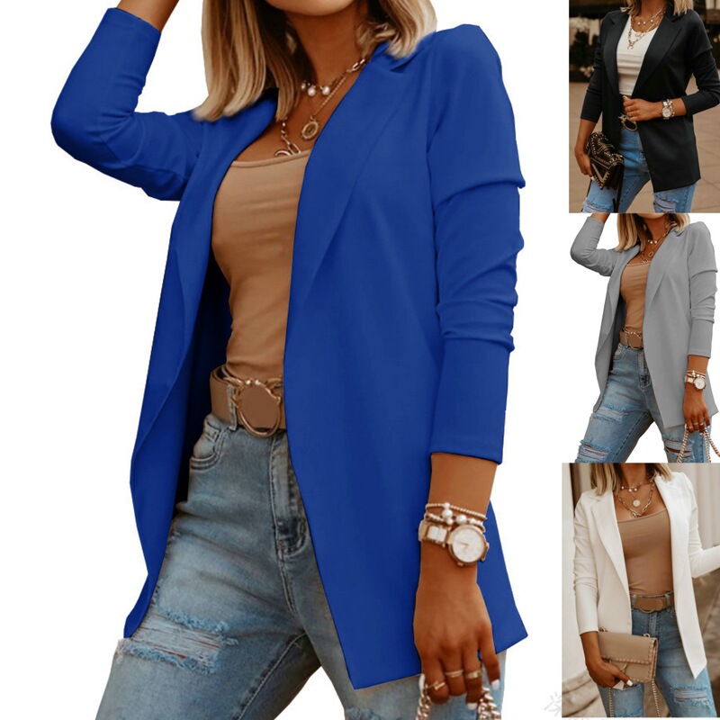 Large Stock Available: Amazon Women's Loose Fashion Long-Sleeve Solid Color Cardigan Jacket with Lapel, Simple Blazer Large Stock Available: Amazon Women's Loose Fashion Long-Sleeve Solid Color Cardigan Jacket with Lapel, Simple Blazer